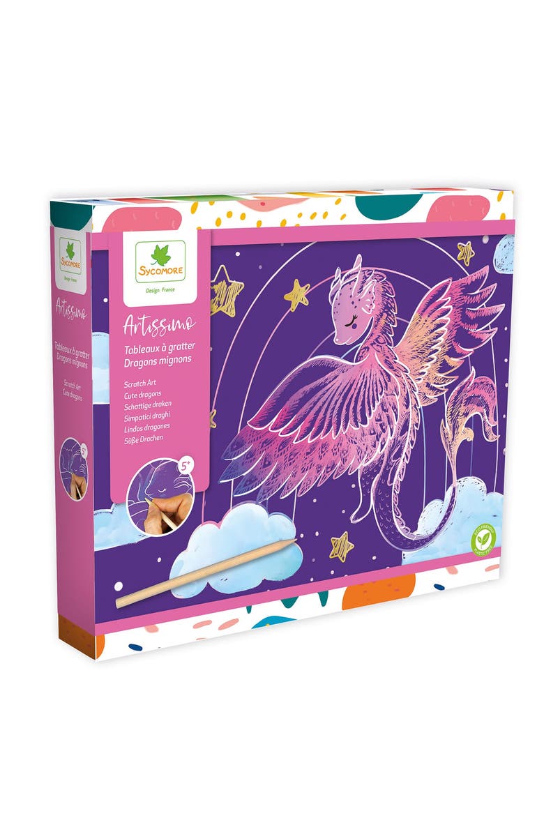 Sycomore Artissimo -L Scratch Art Cuddly Dragons - 5y+, Main, color, Multicolor