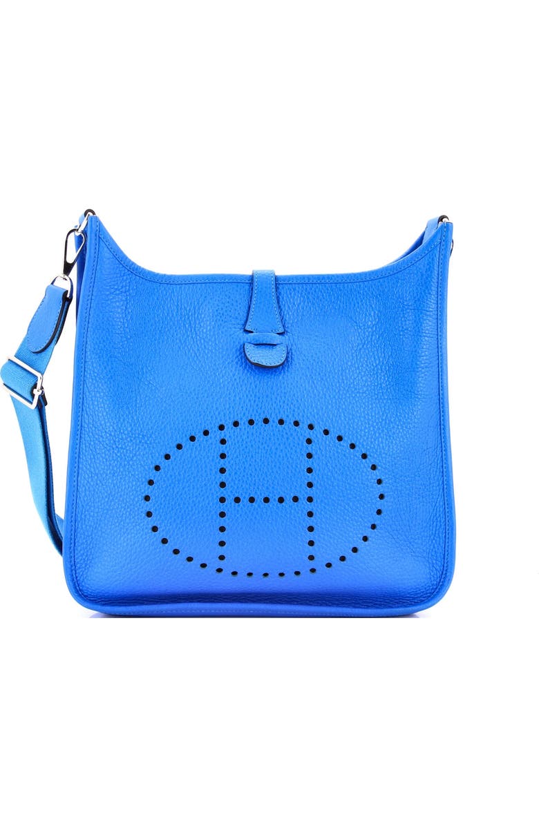 Pre-Owned Hermes Evelyne Bag Gen III Clemence PM, Main, color, Bleu Hydra