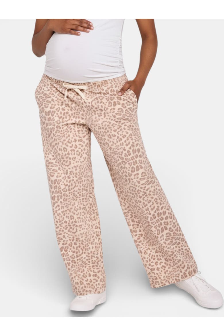 Under the Belly Tie Waist Denim Wide Leg Pant, Main, color, Cheetah Print