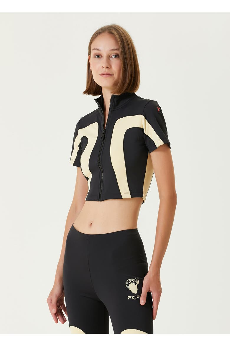 Boomerang Zip Up Top, Alternate, color, Black