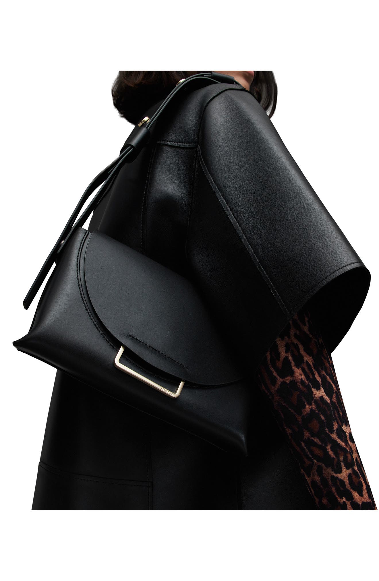 AllSaints Celeste Leather Crossbody Bag, Alternate, color, 