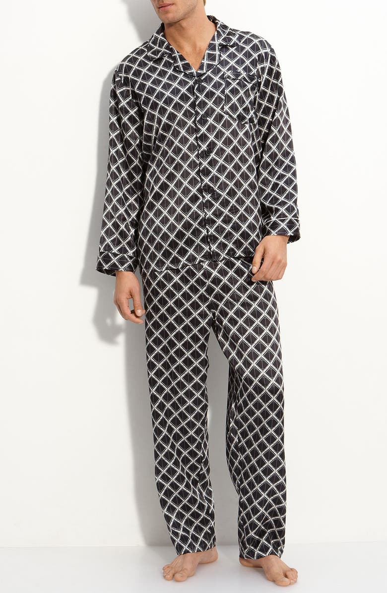 Majestic International 'Ethan' Plaid Silk Pajamas, Main, color,