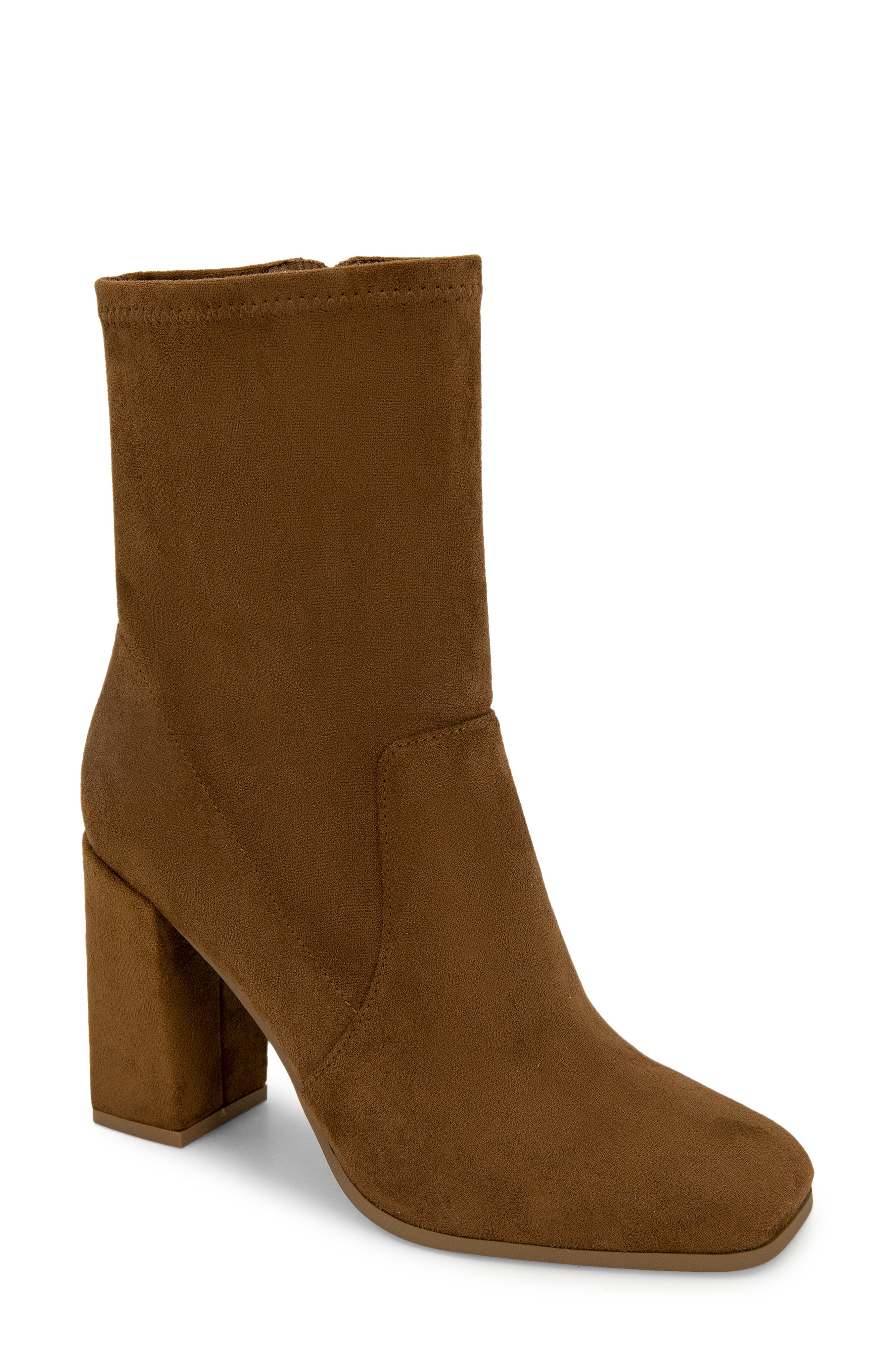 Kenneth Cole Jax Stretch Square Toe Boot, Main, color, Cognac