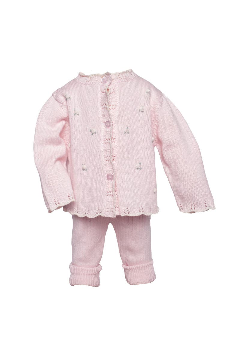 Cuclie Rosette Knit Cardigan, Alternate, color, Pink