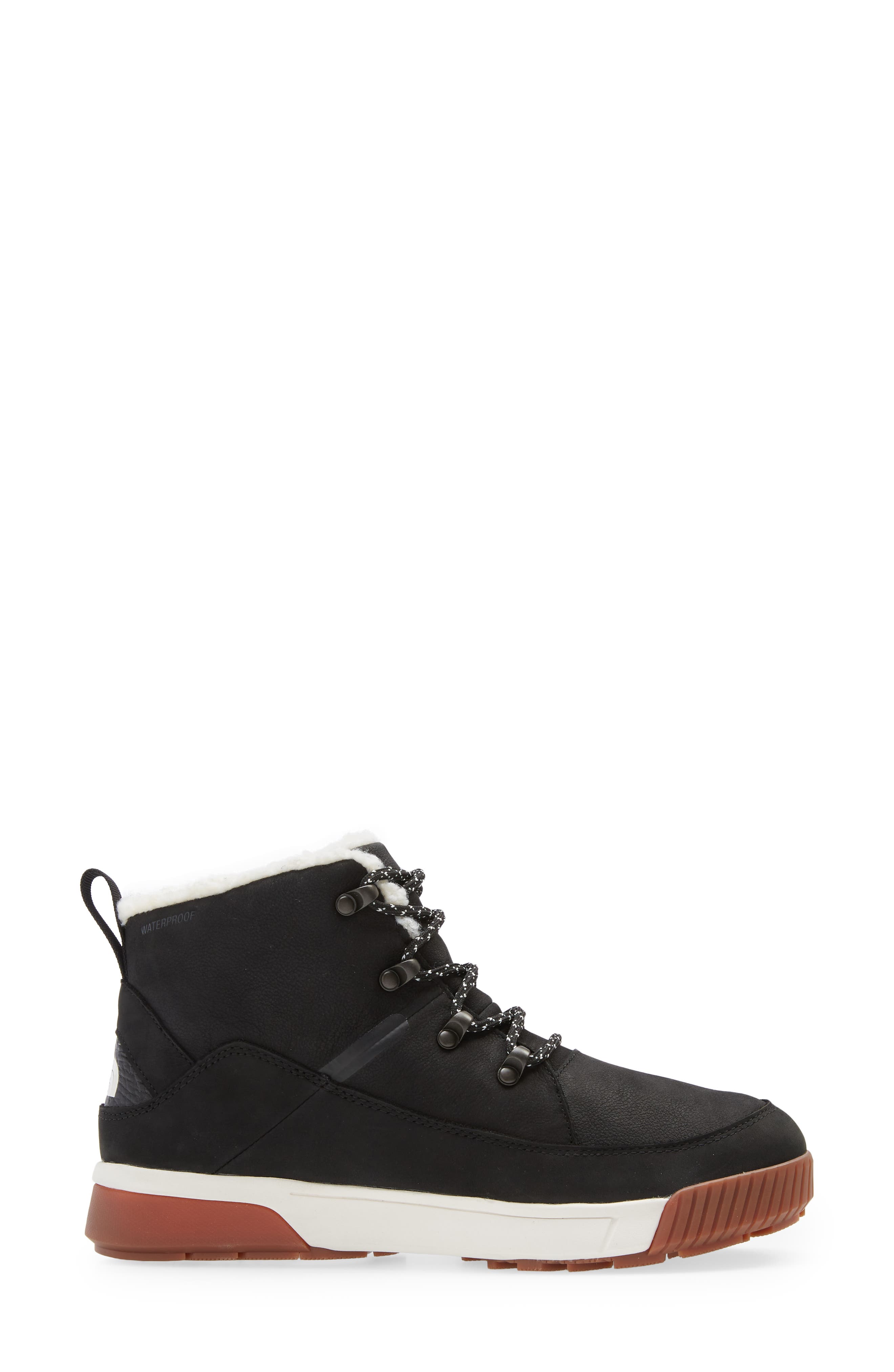 The North Face Sierra Waterproof Lace-Up Bootie, Alternate, color, Tnf Black/Gardenia White