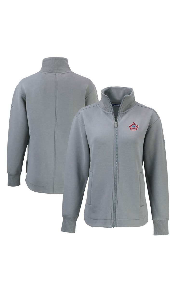 Cutter & Buck Women's Cutter & Buck Gray Miami Marlins City Connect Roam Eco Recycled Full-Zip Jacket, Alternate, color, 