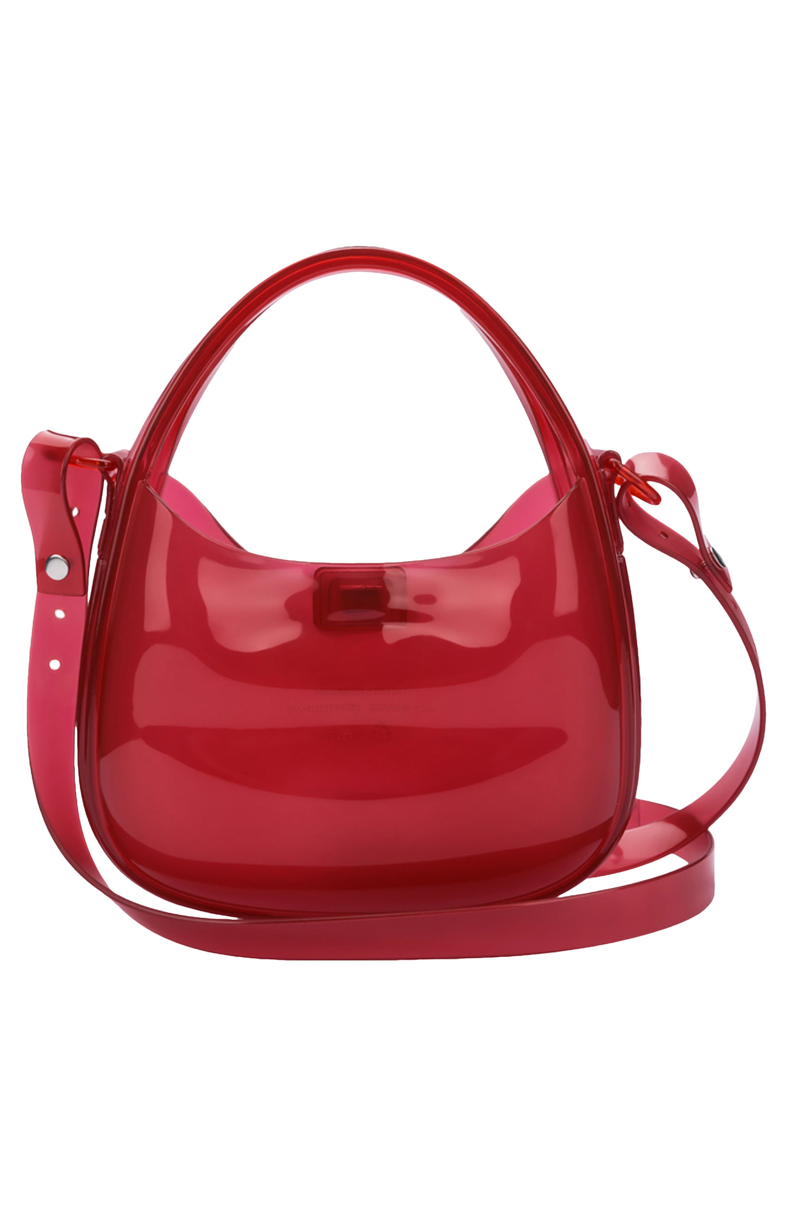 Mirror Crossbody Bag, Alternate, color, TRANSPARENT RED