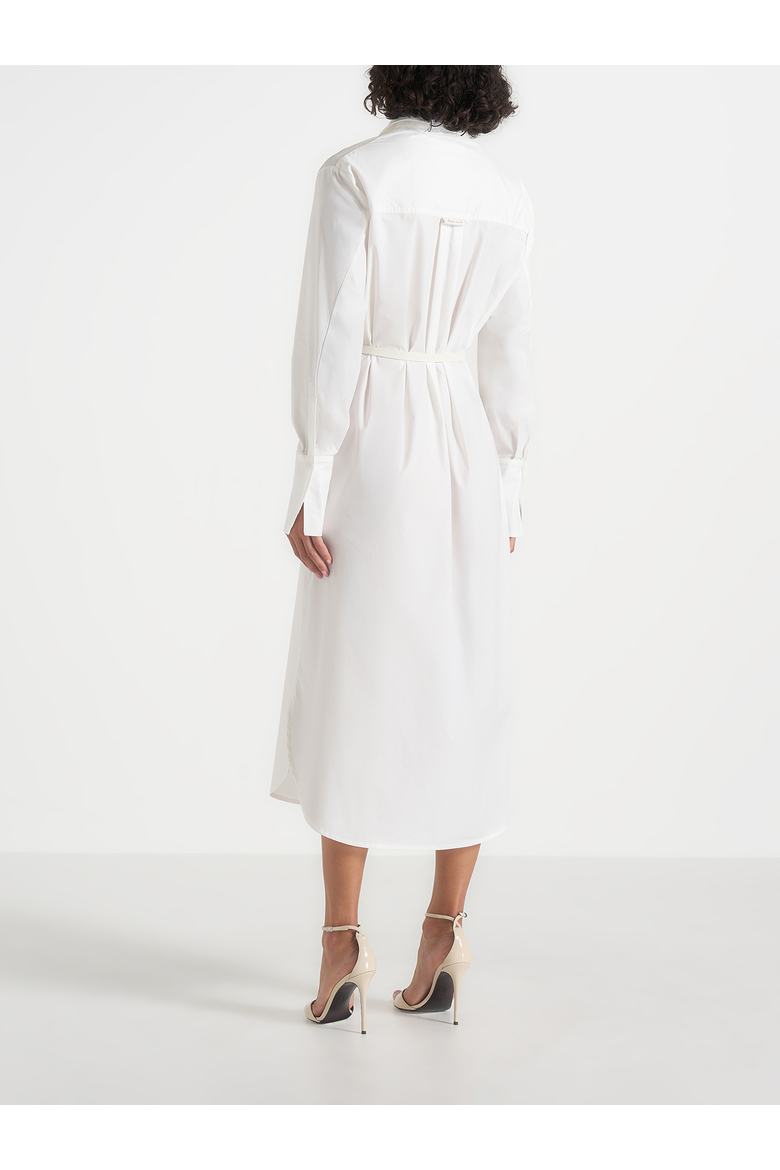 Isa Belted Cotton Midi Shirt Dress, Alternate, color, White