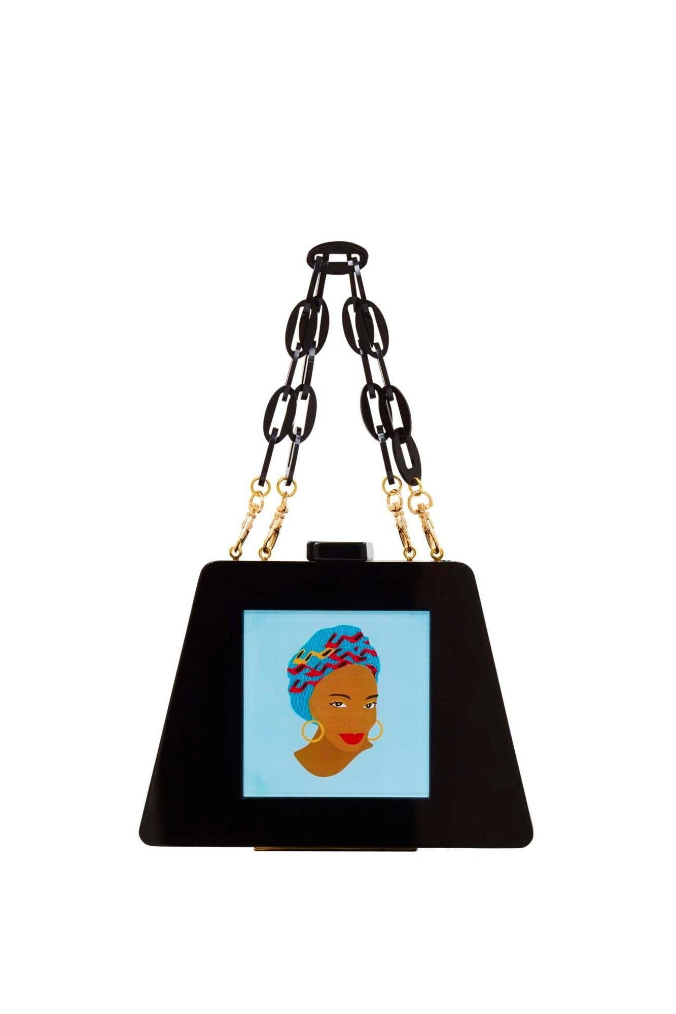 Molly Acrylic Cocktail Clutch, Main, color, Black