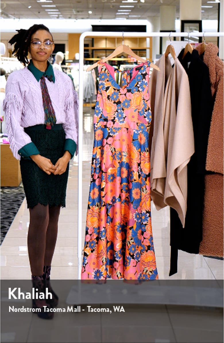 Floral Sleeveless Matte Charmeuse Dress, sales video thumbnail