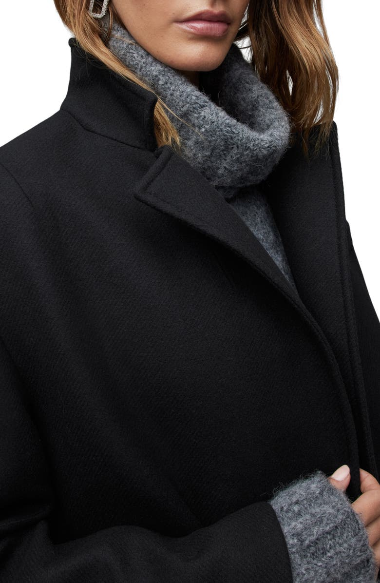 AllSaints James Wool Blend Longline Coat, Alternate, color, 