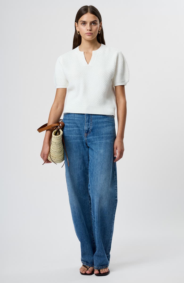 French Connection Remy Puff Sleeve Sweater, Alternate, color, Summer White