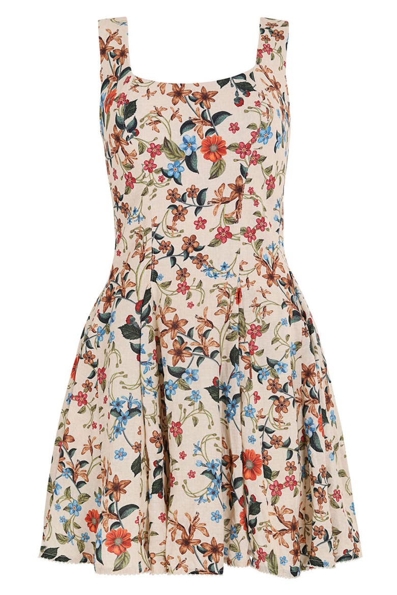 Kristen Floral Pleated Minidress, Alternate, color, MULTICOLOR