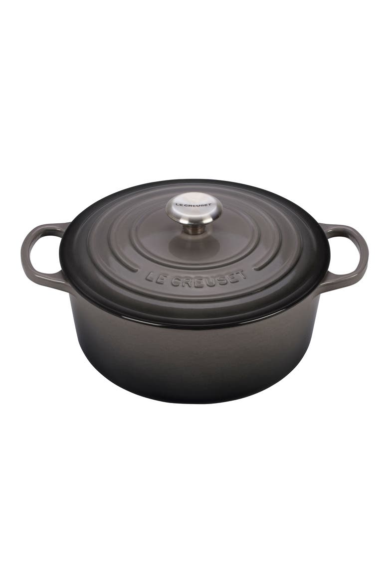 Signature 5.5-Quart Round Enamel Cast Iron French/Dutch Oven, Alternate, color, OYSTER