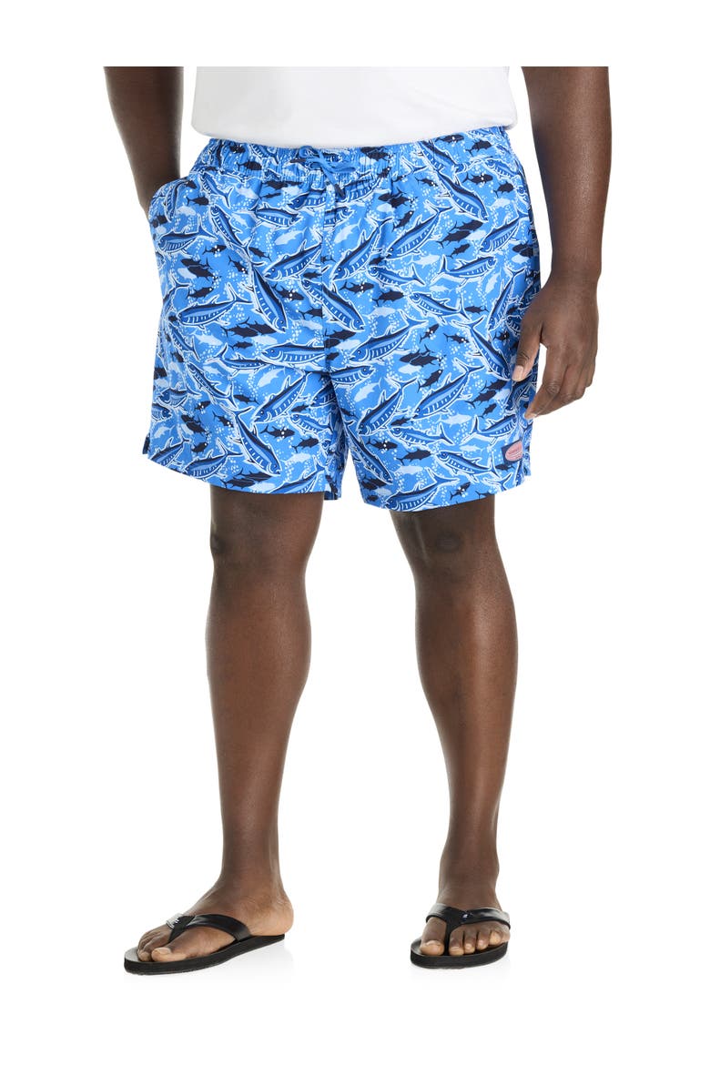 Big & Tall Bone Fish Chappy Swim Trunks, Main, color, BONE FISH CORNFLOWER