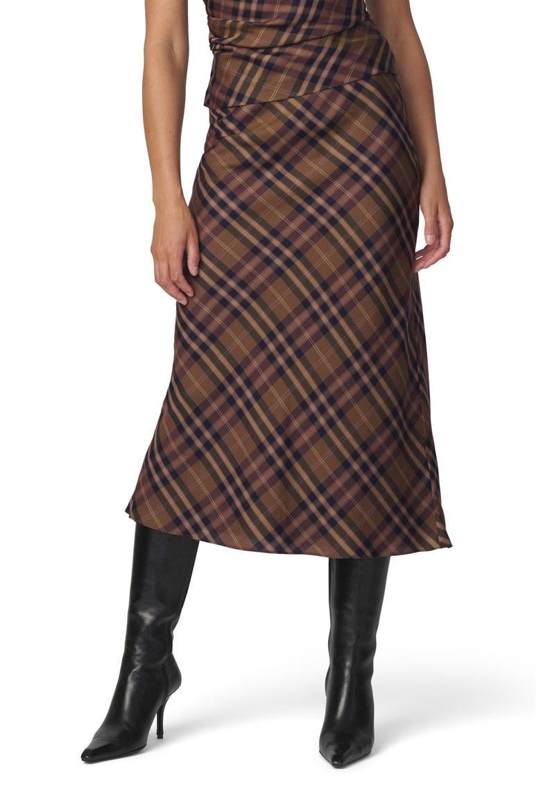 The Ines Midi Skirt, Main, color, CAMEL PLAID