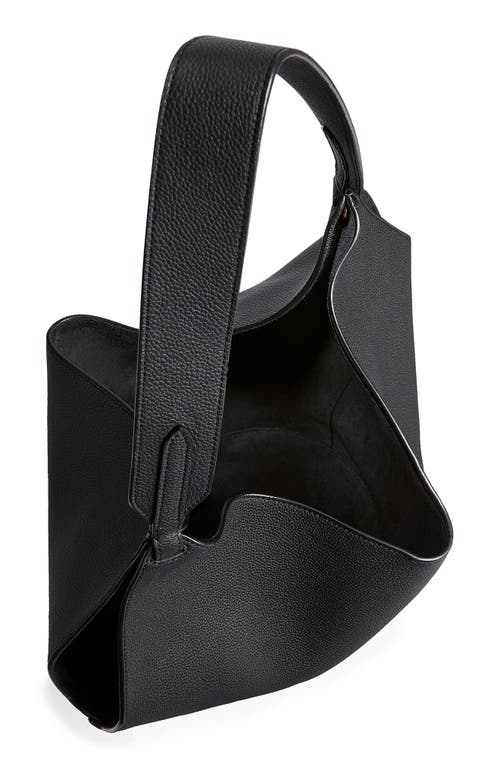 Khaite Small Lotus Leather Top Handle Bag In Black 200