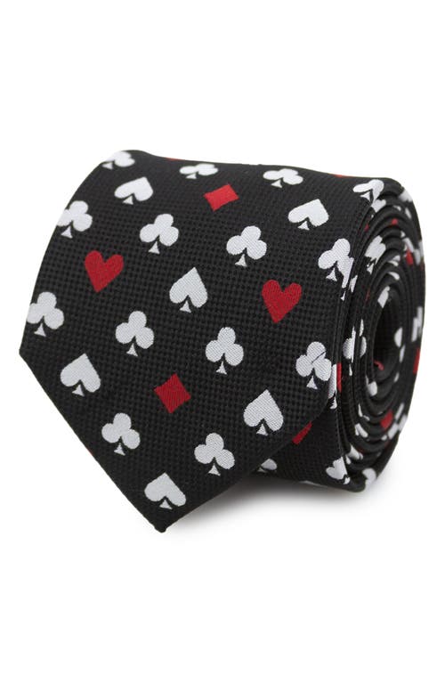 Cufflinks, Inc . Card Suits Jacquard Silk Blend Tie In Black