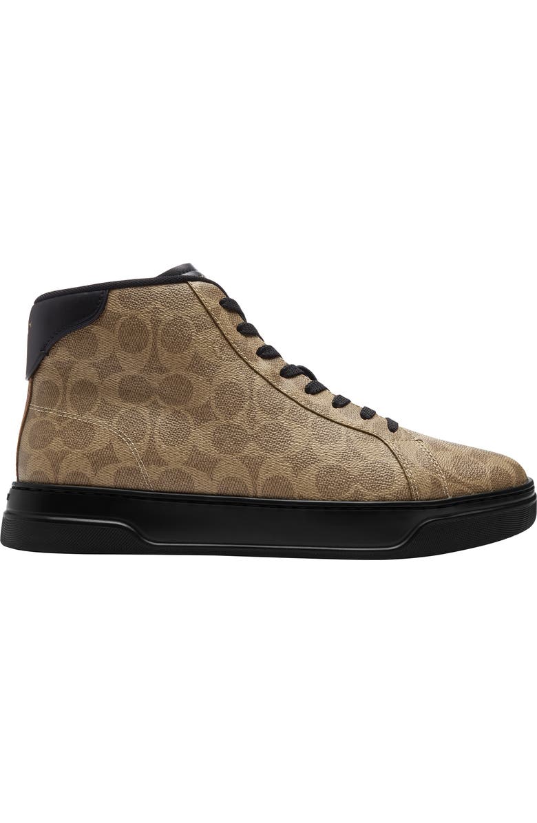 COACH High Line Signature High Top Sneaker, Alternate, color, Khaki Black