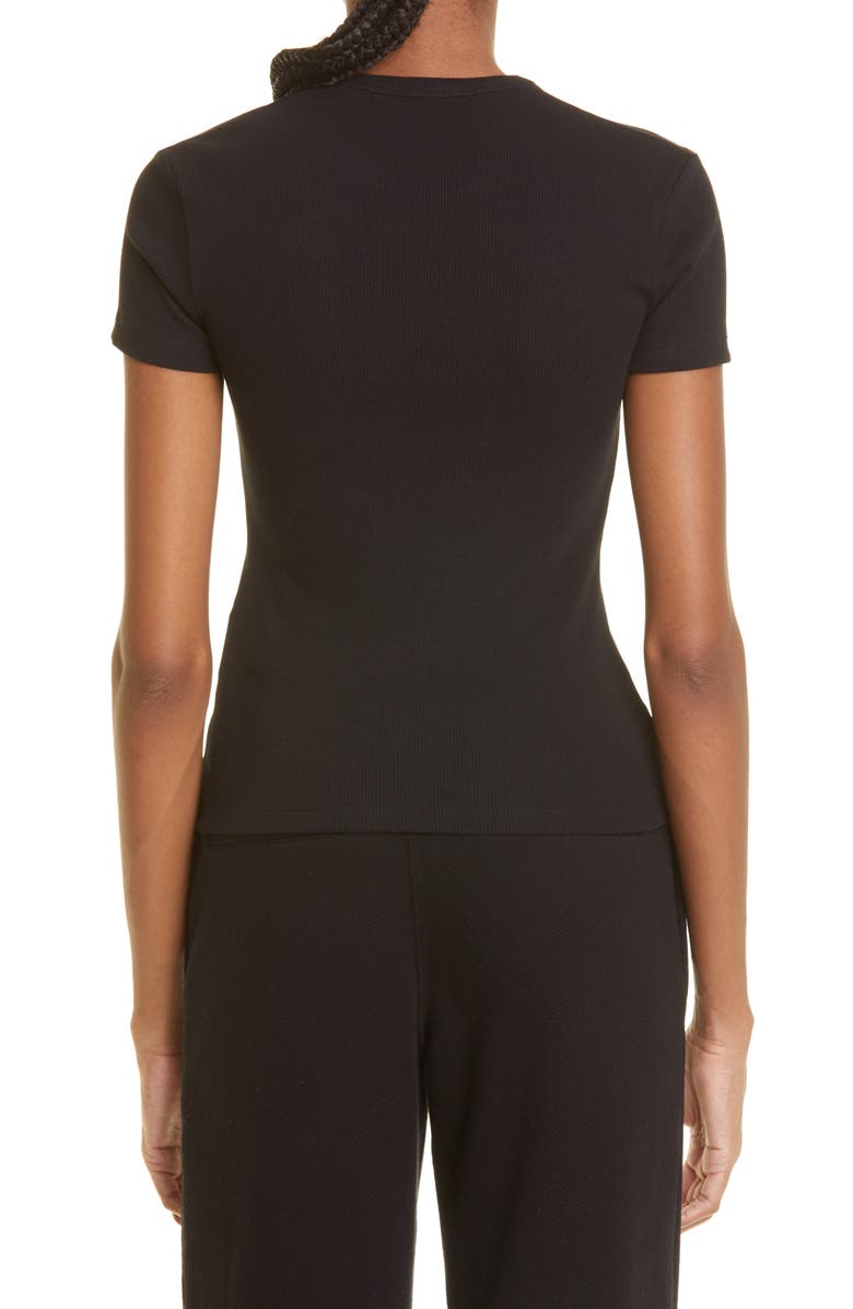 Off-White Logo Stamp Rib Stretch Organic Cotton T-Shirt, Alternate, color, 