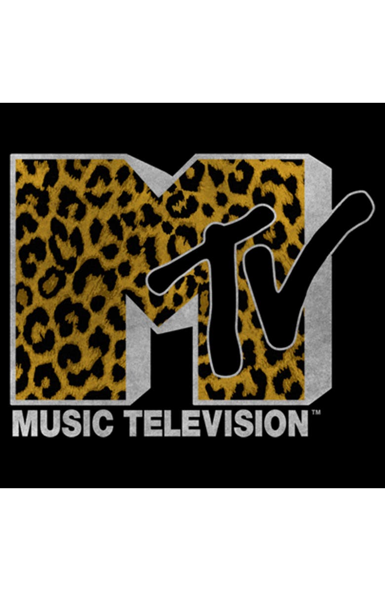 MTV Men's MTV Boombox Logo  Graphic T-Shirt, Alternate, color, Black: Cheetah