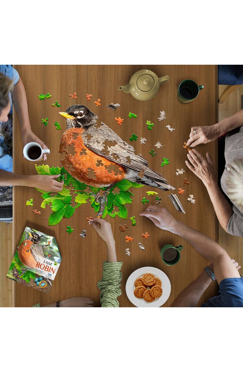 Madd Capp I Am Robin 300 Piece Jigsaw Puzzle Bird Shaped Puzzle, 25X19", Alternate, color, Multicolored
