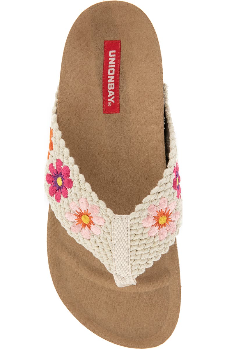 UNIONBAY Minha Flip Flop, Alternate, color, Natural Flower