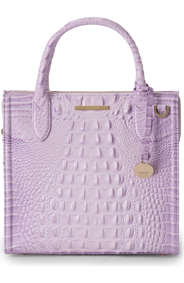 Brahmin Small Caroline Croc Embossed Leather Satchel, Main, color,