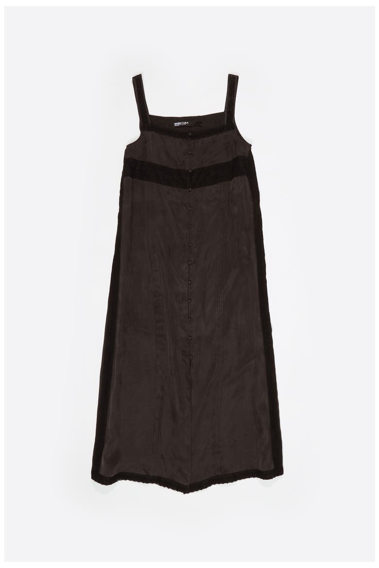 A-Line Dress With Buttons And Lace, Alternate, color, WASHED BLACK