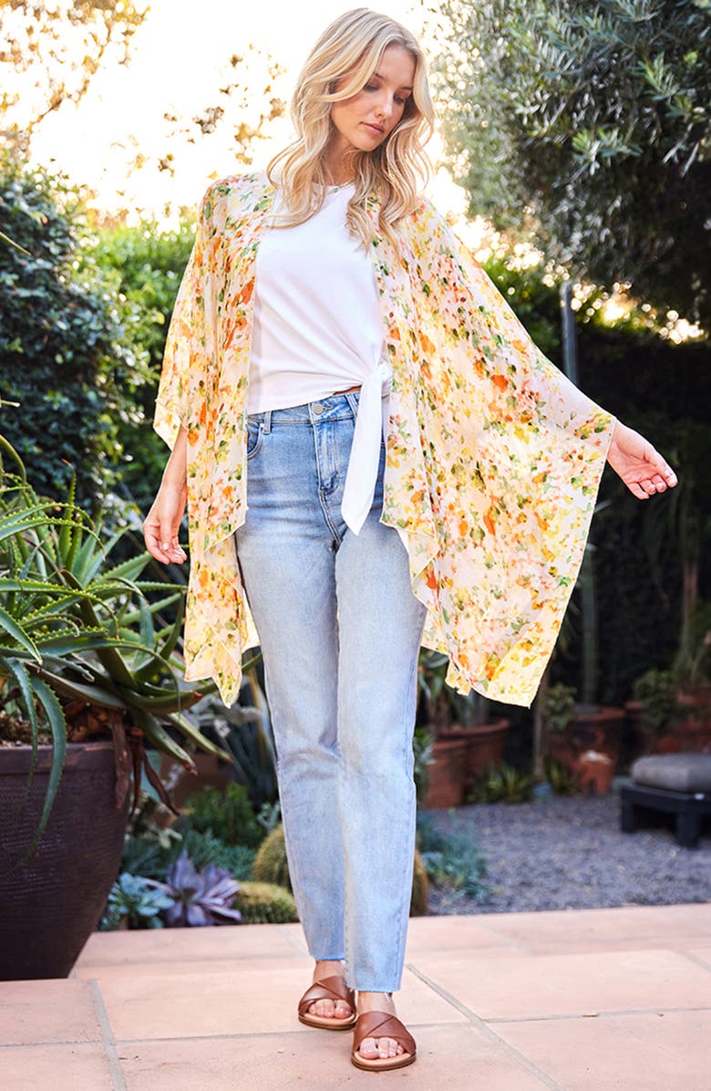 Karen Kane Floral Open Front Jacket, Alternate, color, 