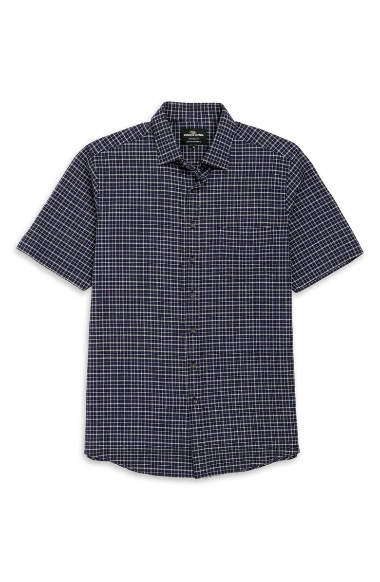 Rodd & Gunn Gowenbridge Short Sleeve Textured Cotton Button-Up Shirt, Alternate, color, Navy