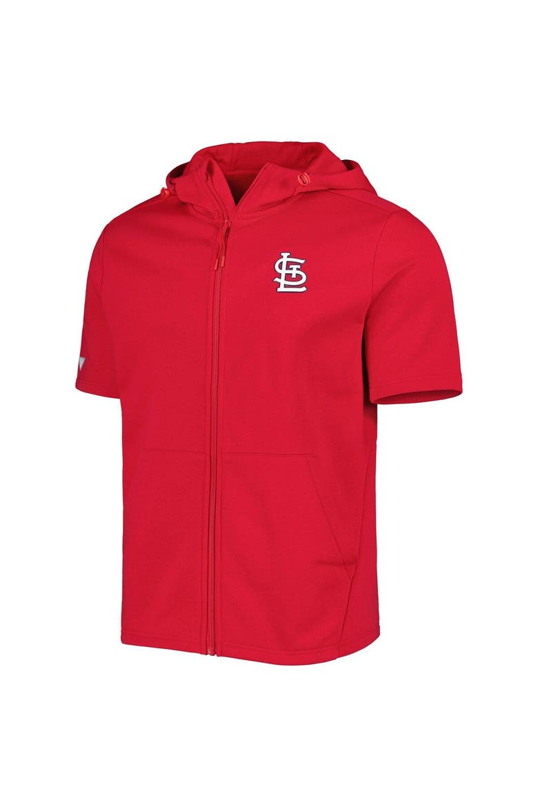 Men's Levelwear Red St. Louis Cardinals Recruit Full-Zip Short Sleeve Hoodie, Alternate, color, Red