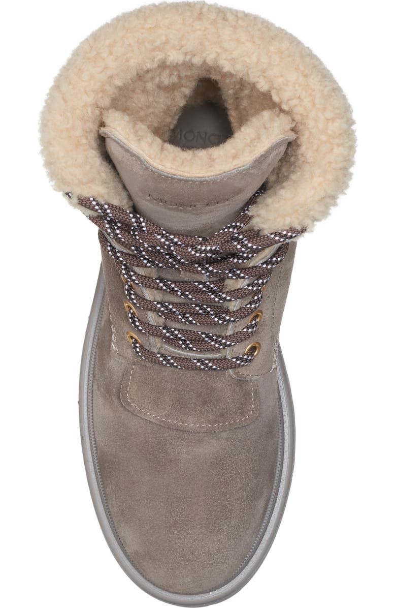 Moncler Patty Genuine Shearling Trim Boot, Alternate, color,