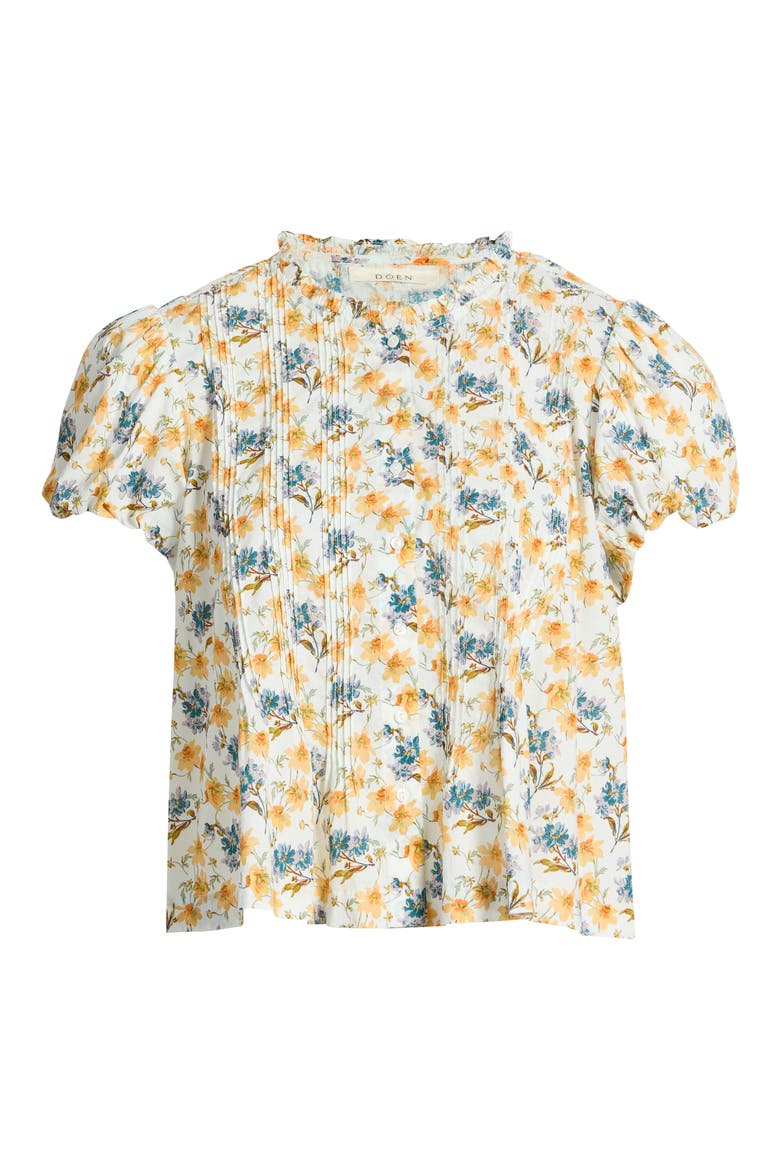 Millie Puff Sleeve Organic Cotton Top, Alternate, color, NARCISSUS BLOOM