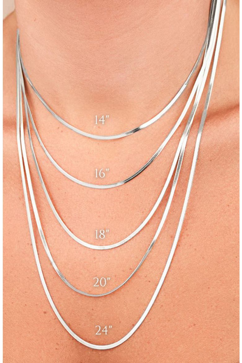 Sterling Silver Herringbone Chain Necklace, Alternate, color, SILVER