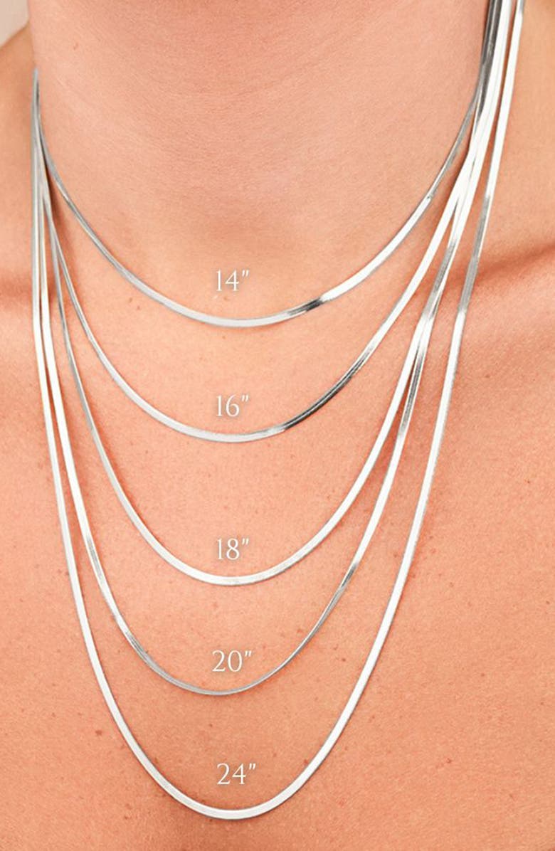 Sterling Forever Sterling Silver Herringbone Chain Necklace, Alternate, color, Silver