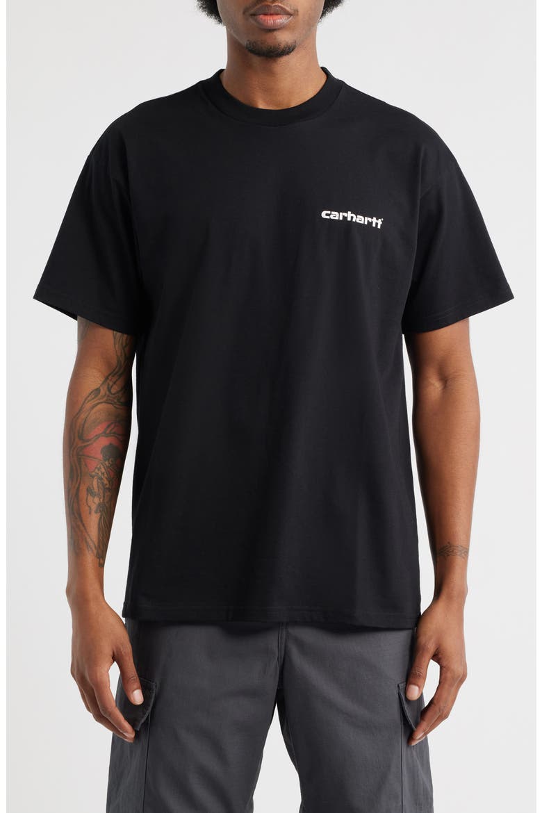 Archive Lines Organic Cotton Graphic T-Shirt, Main, color, BLACK