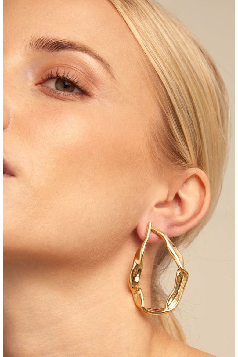 Maxi Link Earrings, Alternate, color, Gold