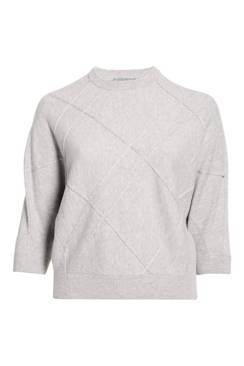 Dolman Sleeve Crewneck Sweater, Alternate, color, HEATHER GREY