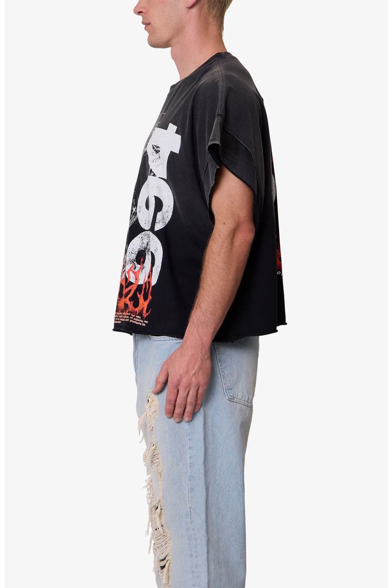 Ritual Distressed Graphic Cutoff T-Shirt, Alternate, color, BLACK