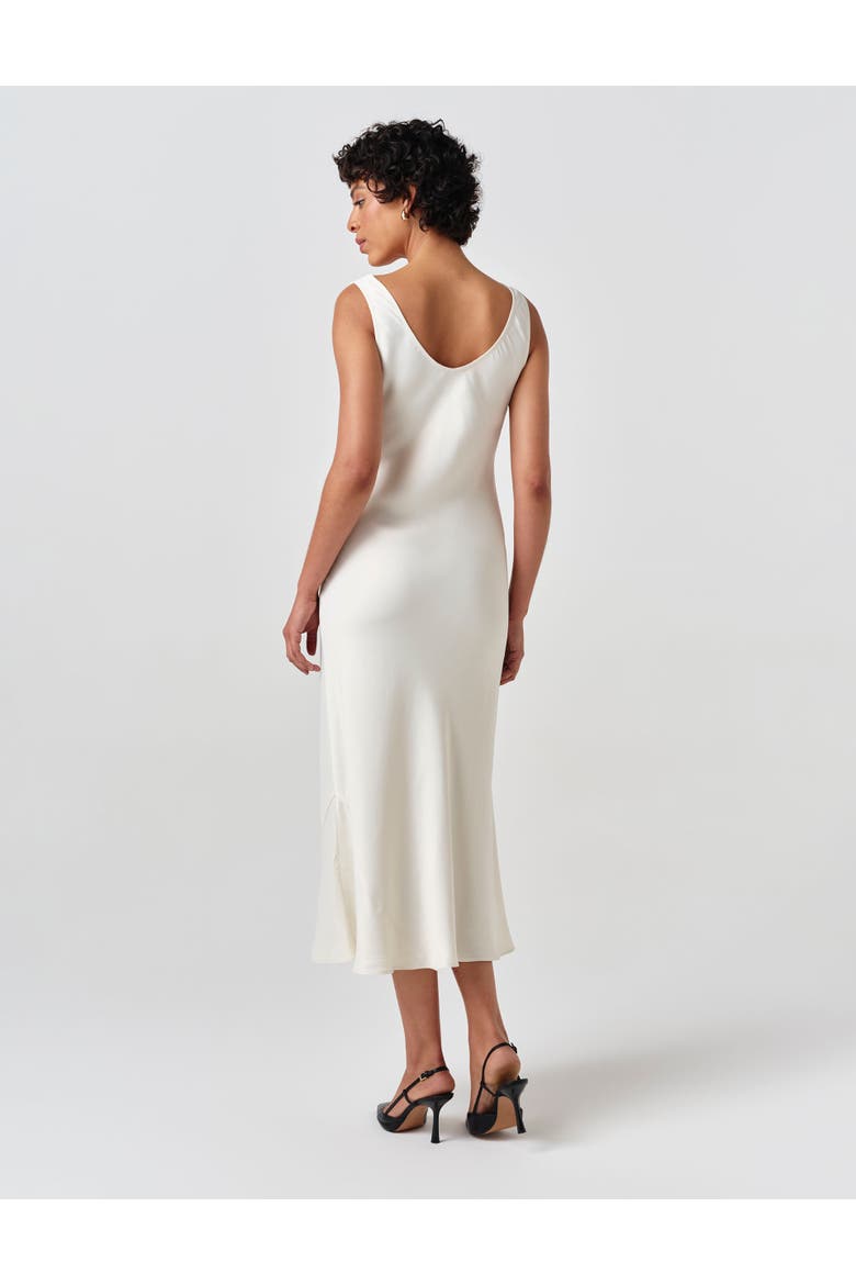 Arya Cowl Neck Satin Midi Dress, Alternate, color, Ivory
