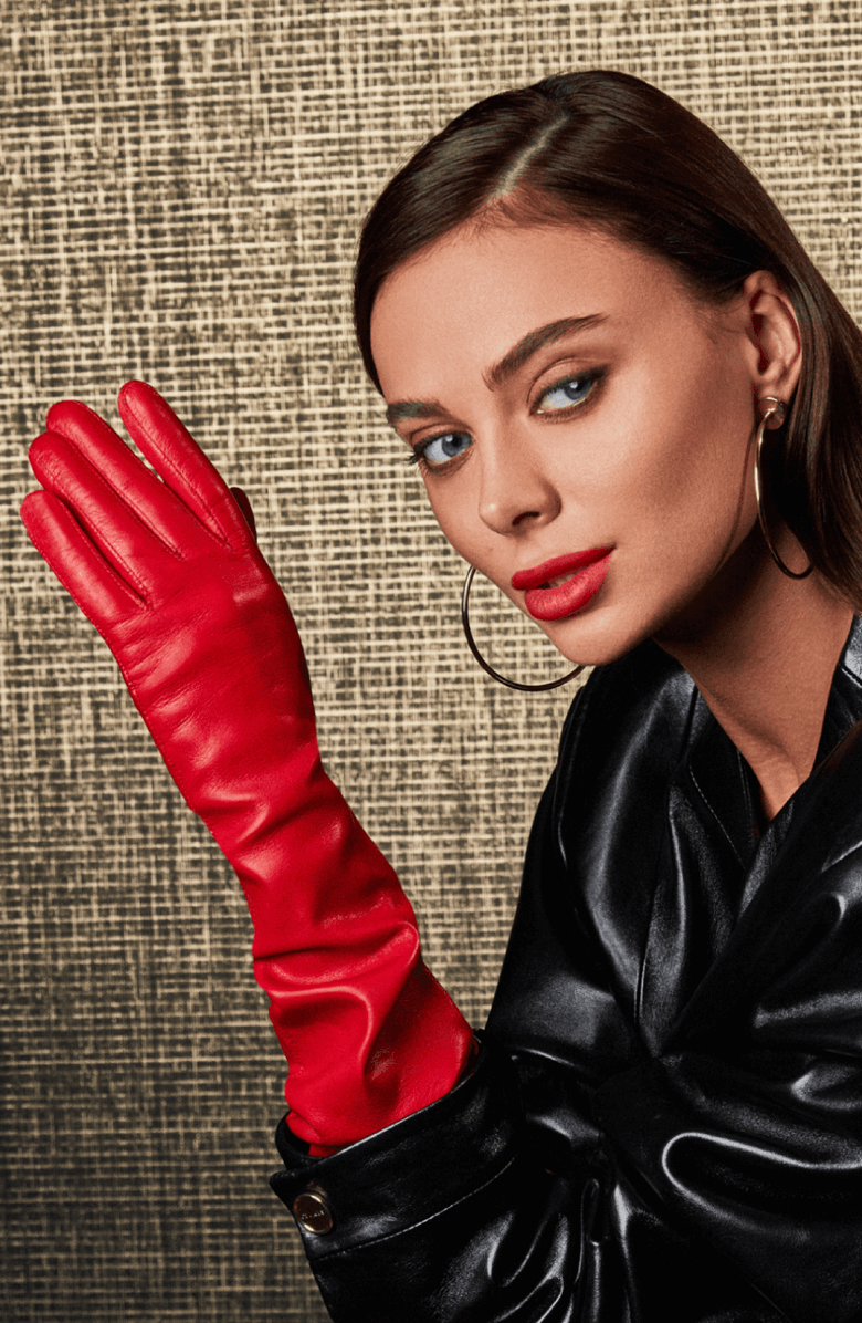 Seymoure Luxury Group Classic Runway Opera Glove, Alternate, color, Rouge