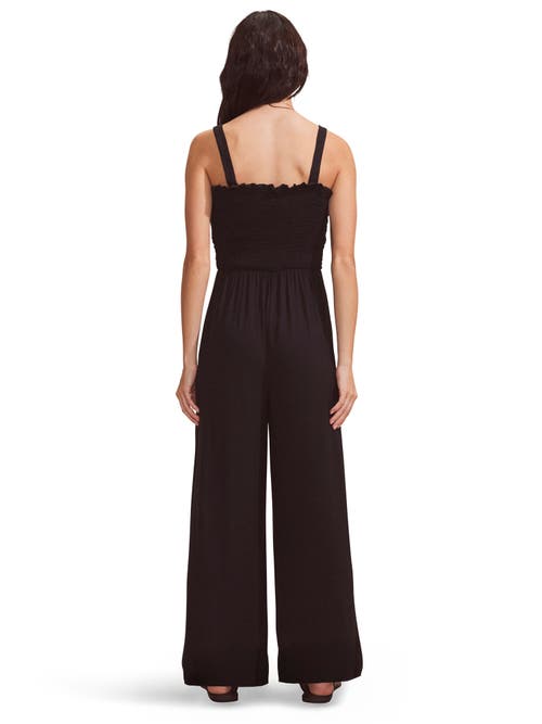 Ro&zo Shirred Bodice Jersey Jumpsuit In Brown
