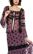 Anna Sui Cameo Stripe Print Tie Blouse