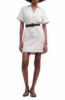 Johnny Collar V-Neck Linen Minidress