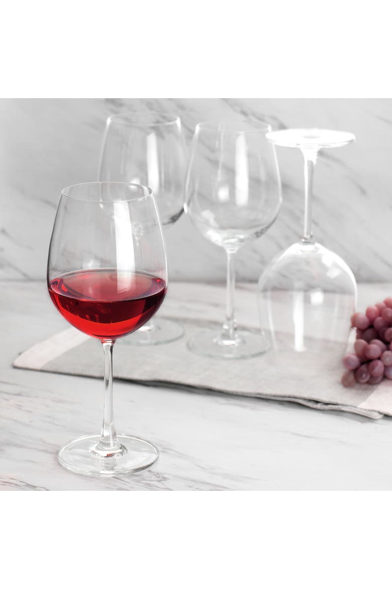 4 Piece 20oz Red Wine Glass Set, Alternate, color, Clear