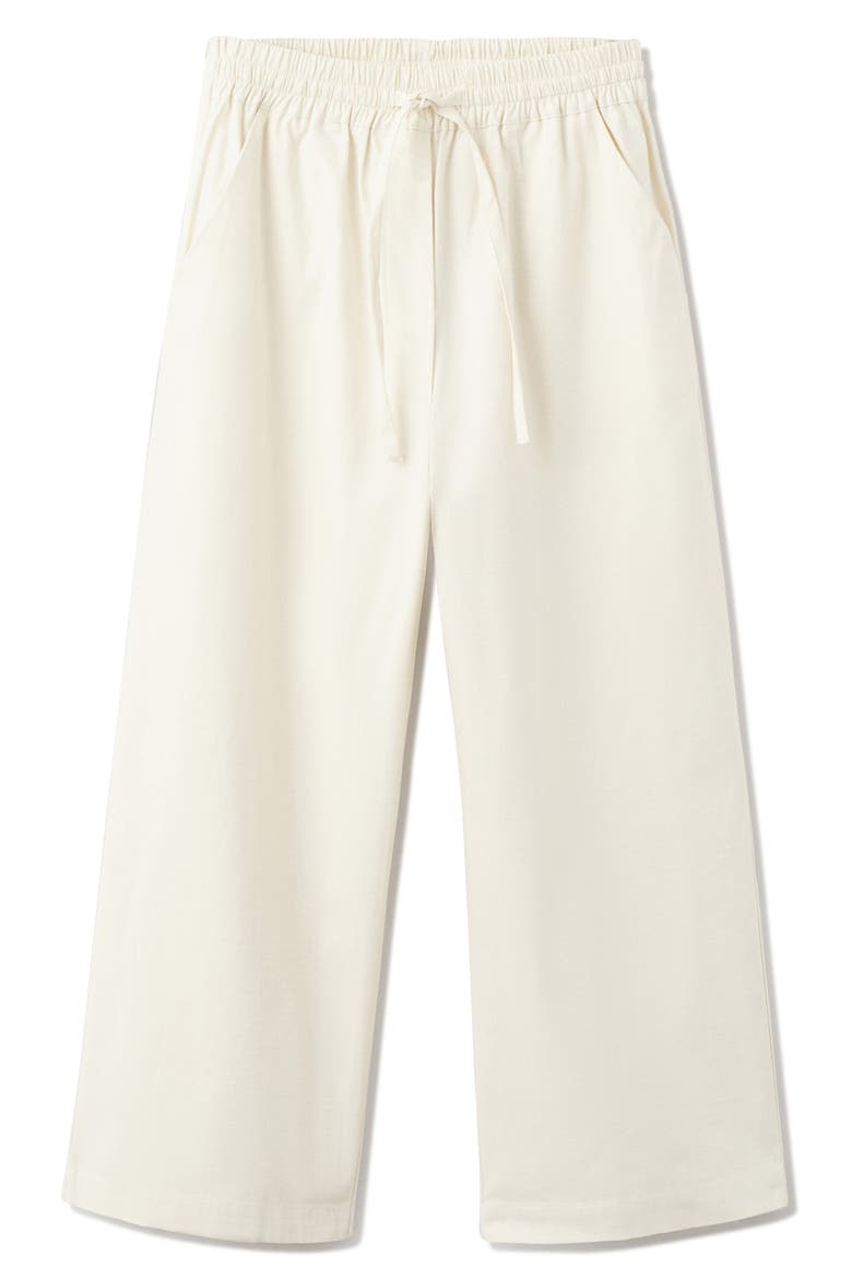 Pull-On Wide Leg Cotton Pajama Pants, Alternate, color, IVORY WHITE