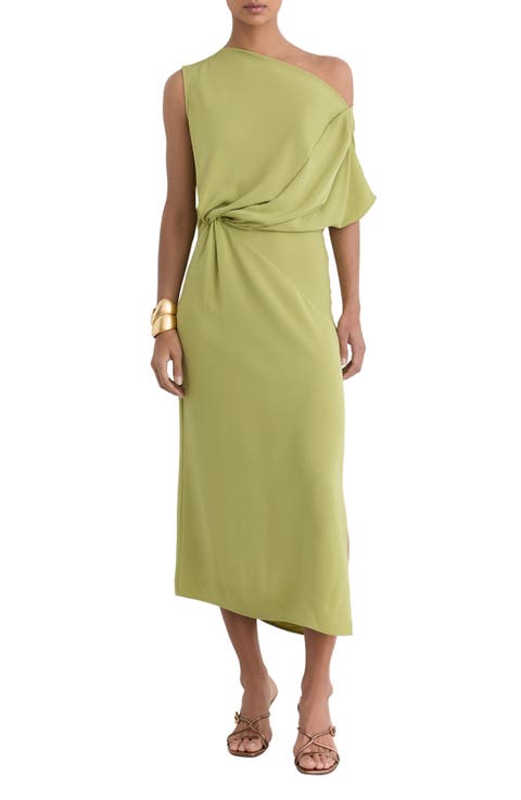 Beth One-Shoulder Midi Dress