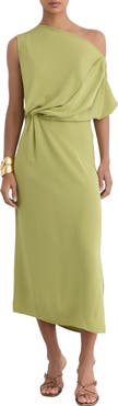 Reiss Beth One-Shoulder Midi Dress