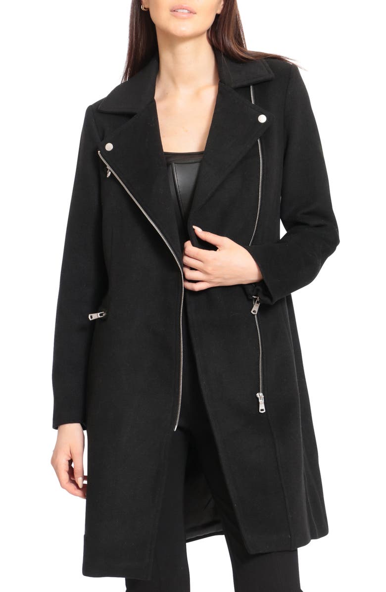 Avec Les Filles Twill Moto Coat, Main, color, 